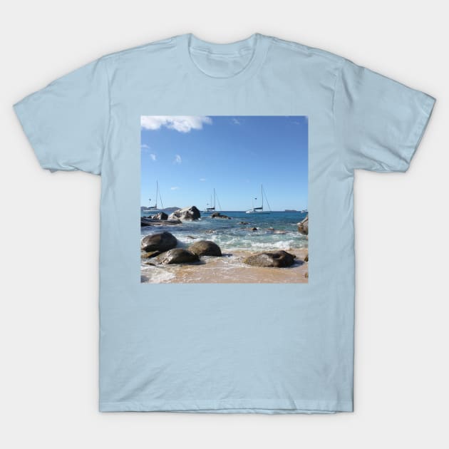 Sailing Boats at Virgin Gorda, BVI T-Shirt by Christine aka stine1